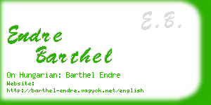 endre barthel business card